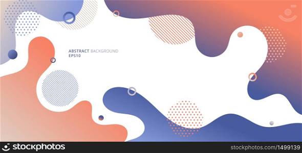 Abstract modern fluid or liquid gradient colors with geometric elements on white background. Vector illustration