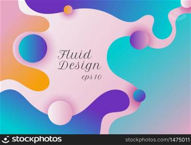 Abstract modern fluid or liquid shape gradient color background. You can use for template brochure, flyer, magazine, business card, branding, banner web, header, book cover, etc. Vector illustration