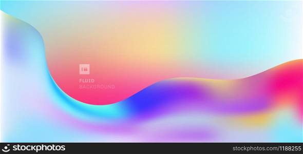 Abstract modern fluid wave shape colorful flowing background. Vector illustration