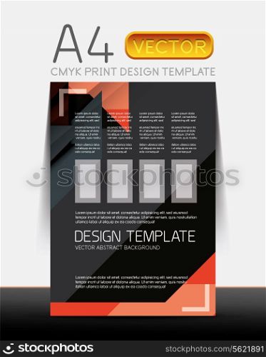 Abstract modern flyer brochure design template with sample text or business A4 booklet cover