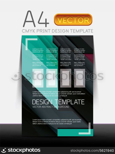 Abstract modern flyer brochure design template with sample text or business A4 booklet cover