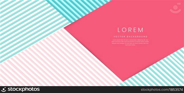 Abstract modern geometric backdrop background with textured pink and blue paper layers. Vector illustration