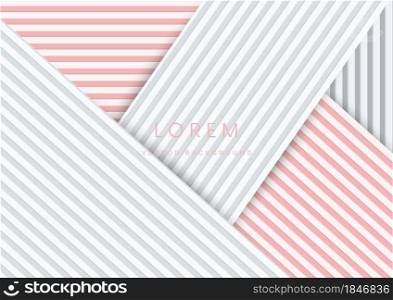 Abstract modern geometric backdrop background with textured white and pink paper layers. Vector illustration