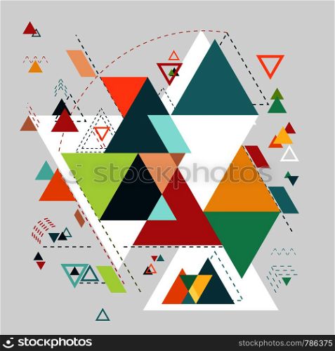 Abstract modern geometric background, color triangle mosaic poster, book cover element, polygonal pattern. Abstract geometric background, triangle mosaic