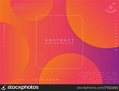 Abstract modern geometric round shape design colorful and halftone style. vector illustration