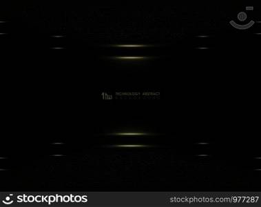 Abstract modern gold glitters technology on dark template background. You can use for presentation, headline, ad, poster, artwork. illustration vector eps10