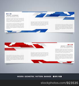 Abstract modern gradient blue and red technology banners, vector eps10