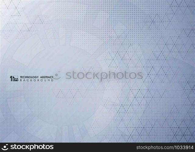 Abstract modern gray technology design of geometric decoration with halftone pattern. Decorate for poster, ad, artwork, template design, tech element. illustration vector eps10