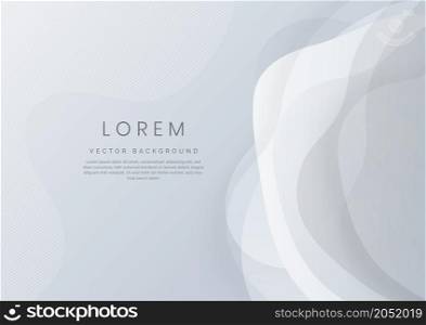 Abstract modern grey gradient waves overlap background with copy space for text. Minimal concept. Vector illustration