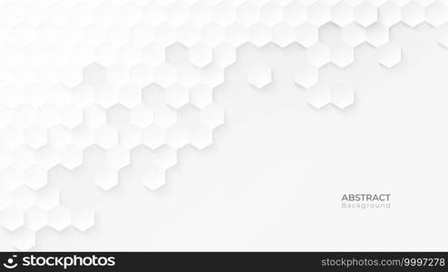 Abstract modern hexagon background. White and grey honey pattern geometric texture. Vector art illustration 