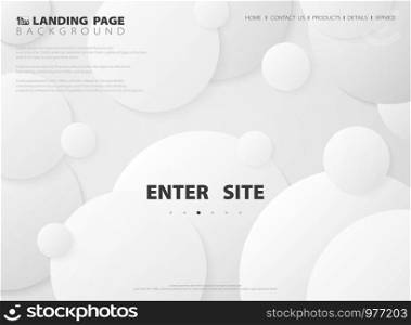 Abstract modern landing page of circle gradient white background. You can use for website, page, ad, poster, presentation page, artwork. illustration vector eps10