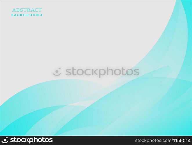 Abstract modern light blue wave element on white background with space for your text. vector illustration
