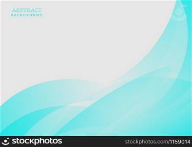 Abstract modern light blue wave element on white background with space for your text. vector illustration