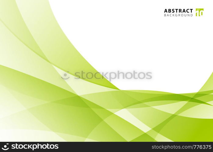 Abstract modern light green wave element on white background with copy space. vector illustration