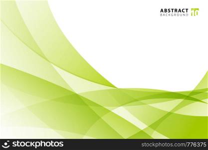 Abstract modern light green wave element on white background with copy space. vector illustration