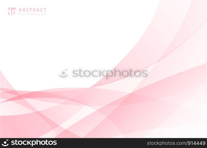 Abstract modern light pink wave element on white background with space for your text. vector illustration