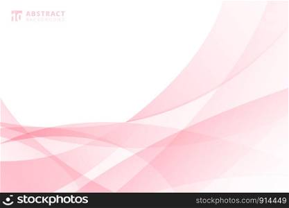 Abstract modern light pink wave element on white background with space for your text. vector illustration