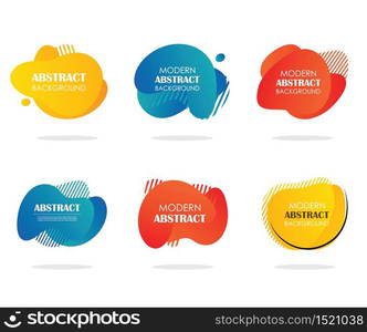 Abstract modern liquid shape multicolor banner set. Vector geometric template background for text.