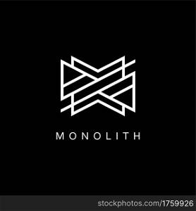 Abstract Modern Logo With Geometric White Lines Concept Combination. Vector Logo Illustration. Graphic Design Element.