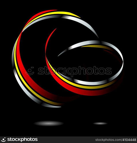 abstract modern logo with reflection on black background