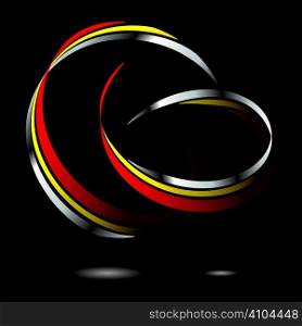 abstract modern logo with reflection on black background