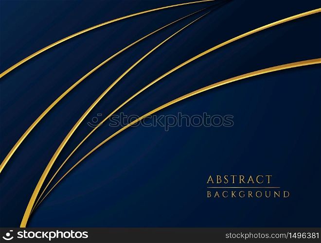 Abstract modern luxury background curve shape gold color design with space. vector illustration.