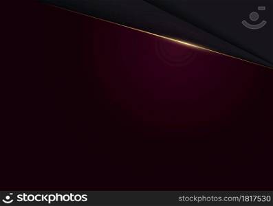 Abstract modern luxury minimal black and red paper cut background with with gold accent line. You can use for cover brochure, business card, landing page, poster, leaflet, banner, etc. Vector illustration