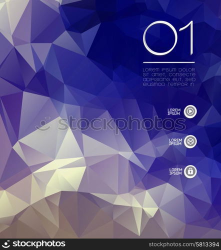 Abstract modern numbered background with polygons, icon, can be used for website, info-graphics