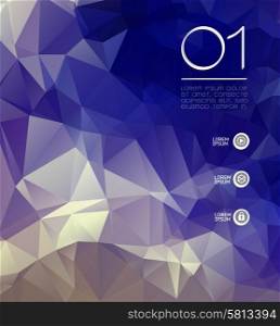 Abstract modern numbered background with polygons, icon, can be used for website, info-graphics