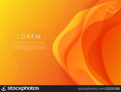 Abstract modern orange gradient waves overlap background with copy space for text. Minimal concept. Vector illustration