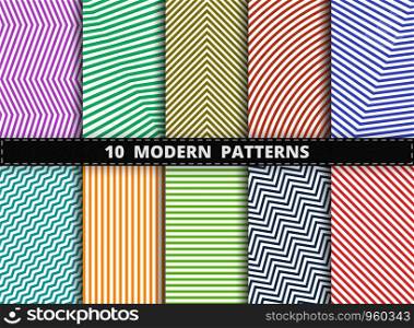 Abstract modern pattern of colorful stripe line set background. Decorating for wrapping, ad, poster, artwork design. vector eps10