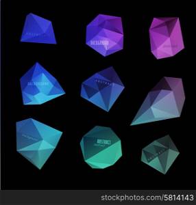 Abstract modern polygonal bubble, label website header or banner set for website, info-graphics