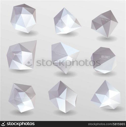 Abstract modern polygonal bubble, label website header or banner set for website, info-graphics