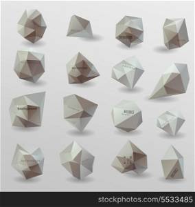 Abstract modern polygonal bubble, label website header or banner vector set, can be used for website, info-graphics