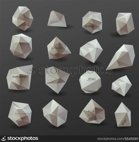 Abstract modern polygonal bubble, label website header or banner vector set, can be used for website, info-graphics