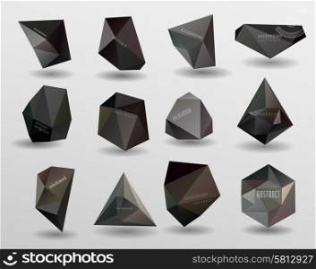 Abstract modern polygonal bubble, label website header or banner vector set for website, info-graphics