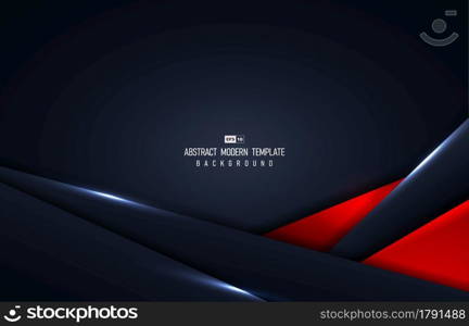 Abstract modern red and blue template overlapping design artwork. Decorative with light glitters design background. illustration vector