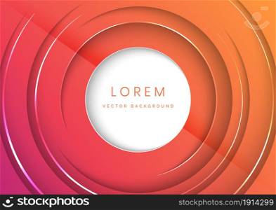 Abstract modern red and pink gradient circles layers background with silver glowing and lighting luxury style. Vector illustration