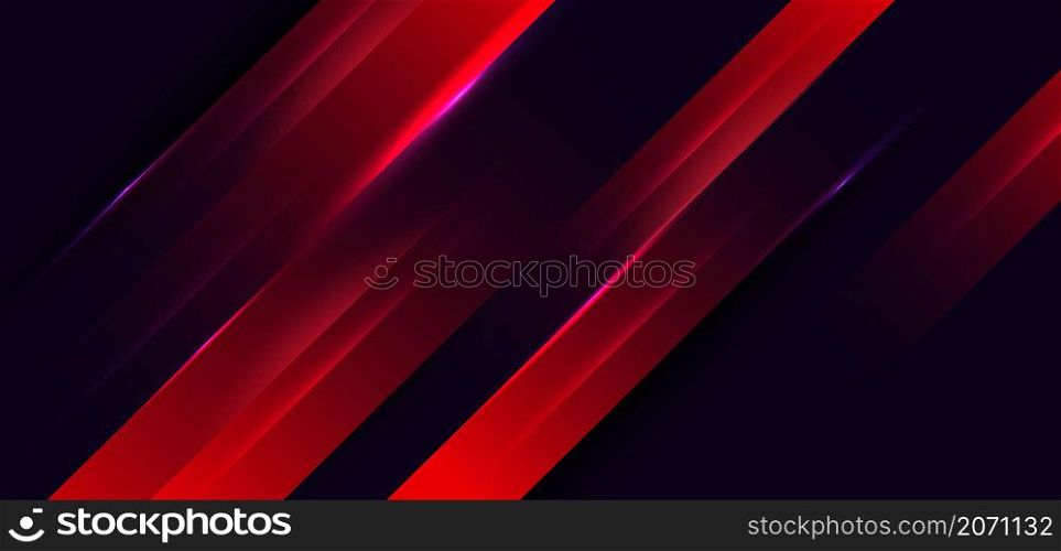 Abstract modern red elegant diagonal on dark background with lighting. You can use for ad, poster, template, business presentation. Vector illustration