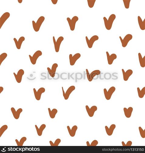 Abstract modern seamless pattern, vector simple modern trendy background. Hand drawn doodle check marks with organic shape decorations, creative art brown pattern backgrounds. Abstract simple pattern, seamless background