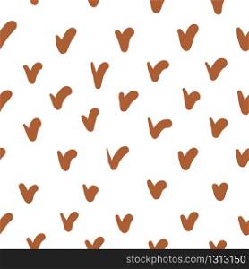 Abstract modern seamless pattern, vector simple modern trendy background. Hand drawn doodle check marks with organic shape decorations, creative art brown pattern backgrounds. Abstract simple pattern, seamless background