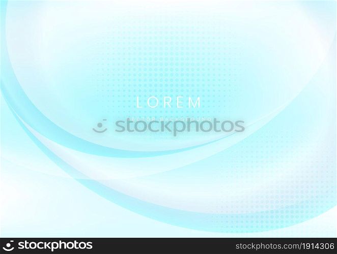 Abstract modern shiny soft blue gradient curved background. You can use for banner, ad, poster, template, business presentation. Vector illustration