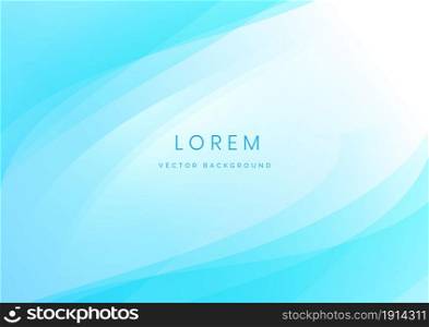 Abstract modern soft blue gradient waves overlap background with copy space for text. Minimal concept. Vector illustration