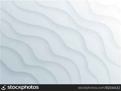 Abstract modern soft white and gray wave on clean background and texture. Vector illustration