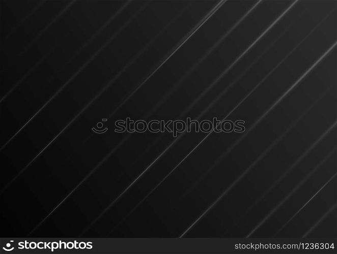 Abstract modern stripe diagonal line with light effect on black background. Vector illustration