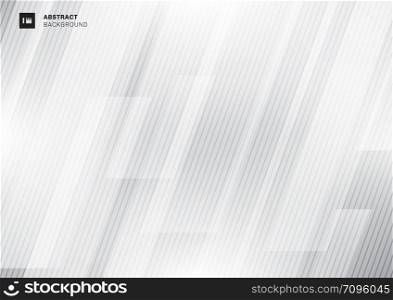 Abstract modern technology concept gray geometric overlapping diagonal with lines texture on white background. Vector illustration