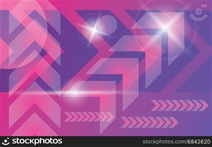 Abstract modern technology vector background. Violet purple pink arrows cyber energy motion template.