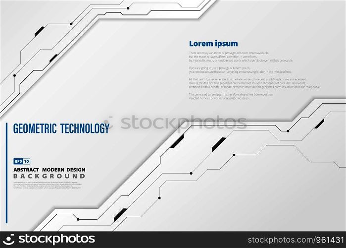 Abstract modern technology white template background. Use for presentation, tech, ad, artwork, headine design. illustration vector eps10