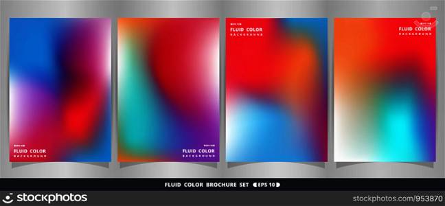 Abstract modern vivid fluid colorful brochure set. You can use for trendy artwork, magazine, report, cover, annual report. vector eps10.