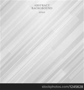 Abstract modern white and gray diagonal stripes pattern background and texture. Vector illustration